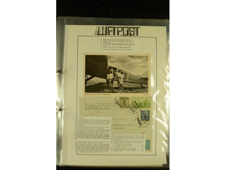 1925/1940 (ca.), umfangreiche Sammlung "Flugpostlinen aus Aller Welt" inkl. dt. Katapultpost mit ca. 190 Briefen und Karten, 