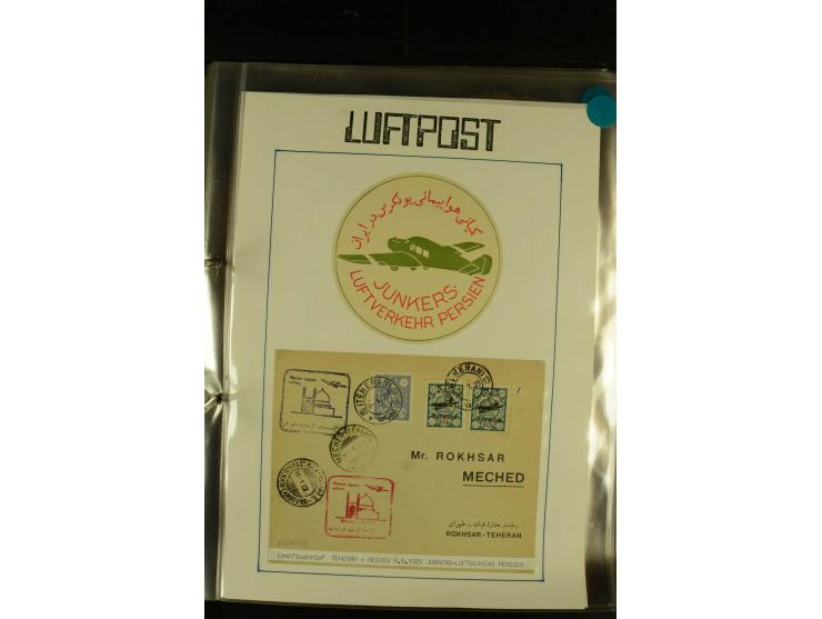 1925/1940 (ca.), umfangreiche Sammlung "Flugpostlinen aus Aller Welt" inkl. dt. Katapultpost mit ca. 190 Briefen und Karten, 