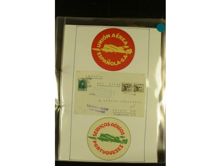 1925/1940 (ca.), umfangreiche Sammlung "Flugpostlinen aus Aller Welt" inkl. dt. Katapultpost mit ca. 190 Briefen und Karten, 