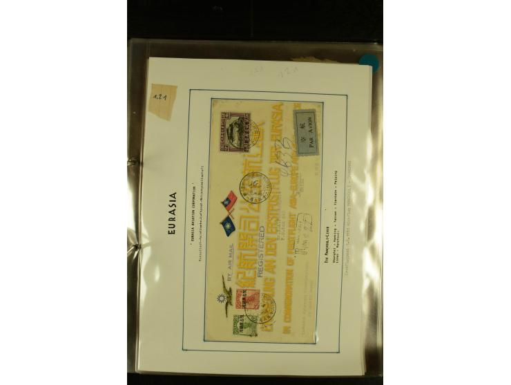 1925/1940 (ca.), umfangreiche Sammlung "Flugpostlinen aus Aller Welt" inkl. dt. Katapultpost mit ca. 190 Briefen und Karten, 