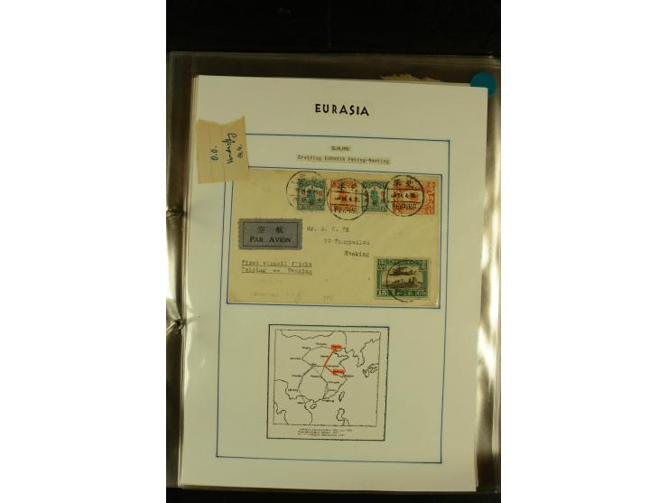 1925/1940 (ca.), umfangreiche Sammlung "Flugpostlinen aus Aller Welt" inkl. dt. Katapultpost mit ca. 190 Briefen und Karten, 
