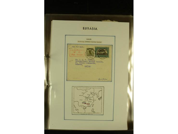1925/1940 (ca.), umfangreiche Sammlung "Flugpostlinen aus Aller Welt" inkl. dt. Katapultpost mit ca. 190 Briefen und Karten, 