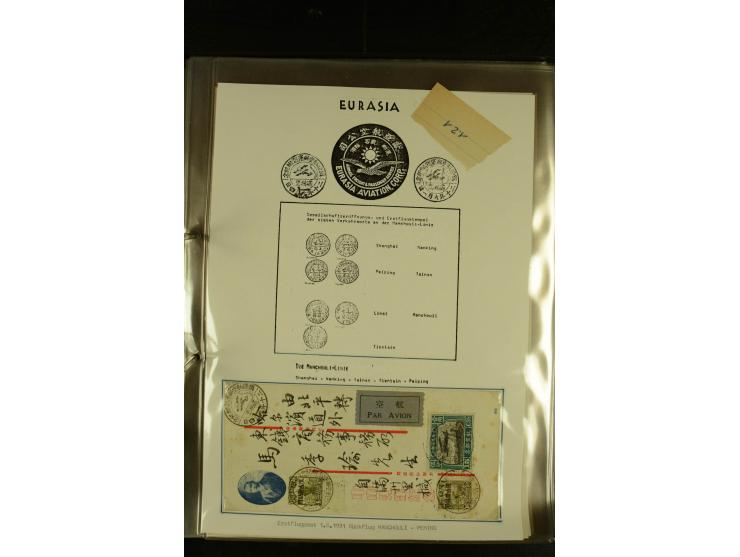 1925/1940 (ca.), umfangreiche Sammlung "Flugpostlinen aus Aller Welt" inkl. dt. Katapultpost mit ca. 190 Briefen und Karten, 