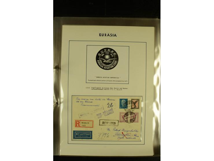 1925/1940 (ca.), umfangreiche Sammlung "Flugpostlinen aus Aller Welt" inkl. dt. Katapultpost mit ca. 190 Briefen und Karten, 