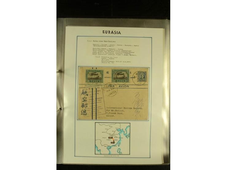 1925/1940 (ca.), umfangreiche Sammlung "Flugpostlinen aus Aller Welt" inkl. dt. Katapultpost mit ca. 190 Briefen und Karten, 