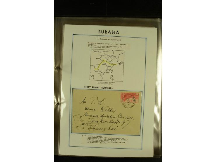 1925/1940 (ca.), umfangreiche Sammlung "Flugpostlinen aus Aller Welt" inkl. dt. Katapultpost mit ca. 190 Briefen und Karten, 