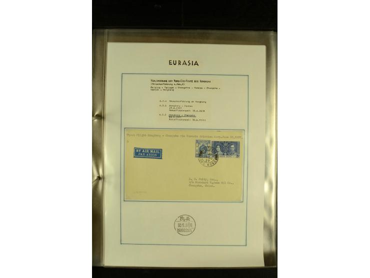 1925/1940 (ca.), umfangreiche Sammlung "Flugpostlinen aus Aller Welt" inkl. dt. Katapultpost mit ca. 190 Briefen und Karten, 