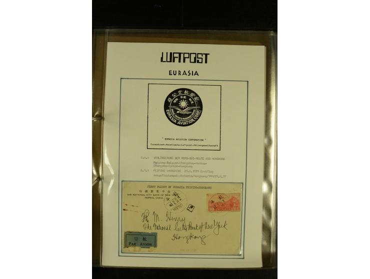 1925/1940 (ca.), umfangreiche Sammlung "Flugpostlinen aus Aller Welt" inkl. dt. Katapultpost mit ca. 190 Briefen und Karten, 