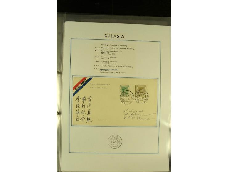 1925/1940 (ca.), umfangreiche Sammlung "Flugpostlinen aus Aller Welt" inkl. dt. Katapultpost mit ca. 190 Briefen und Karten, 