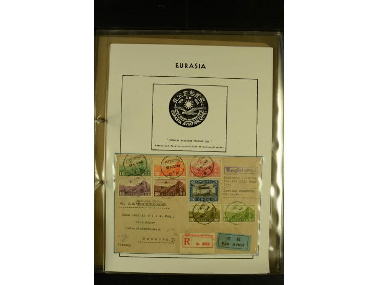 1925/1940 (ca.), umfangreiche Sammlung "Flugpostlinen aus Aller Welt" inkl. dt. Katapultpost mit ca. 190 Briefen und Karten, 