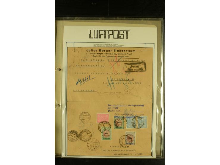 1925/1940 (ca.), umfangreiche Sammlung "Flugpostlinen aus Aller Welt" inkl. dt. Katapultpost mit ca. 190 Briefen und Karten, 