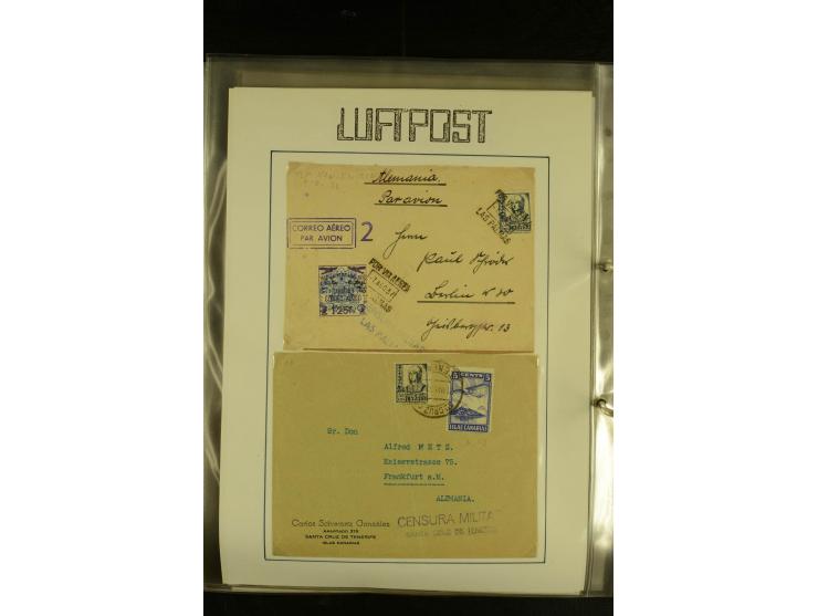 1925/1940 (ca.), umfangreiche Sammlung "Flugpostlinen aus Aller Welt" inkl. dt. Katapultpost mit ca. 190 Briefen und Karten, 