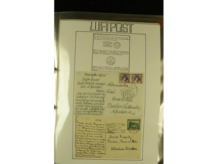 1925/1940 (ca.), umfangreiche Sammlung "Flugpostlinen aus Aller Welt" inkl. dt. Katapultpost mit ca. 190 Briefen und Karten, 