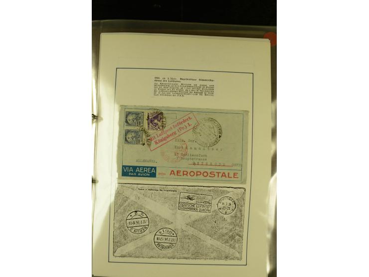 1925/1940 (ca.), umfangreiche Sammlung "Flugpostlinen aus Aller Welt" inkl. dt. Katapultpost mit ca. 190 Briefen und Karten, 