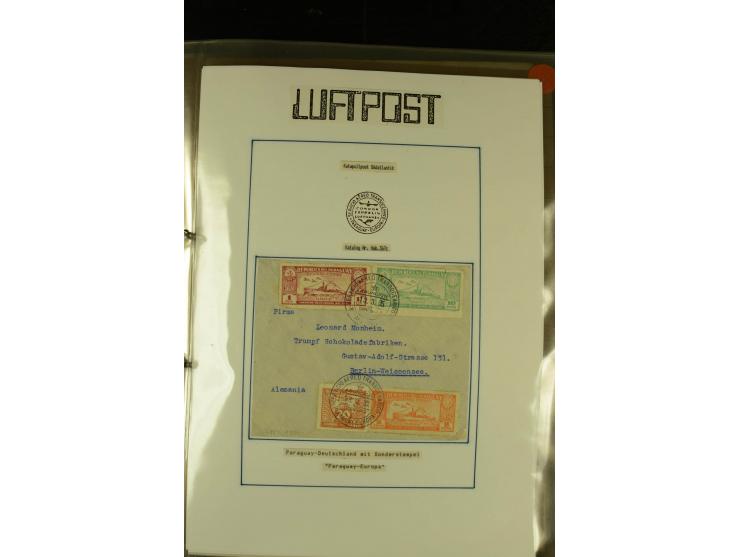 1925/1940 (ca.), umfangreiche Sammlung "Flugpostlinen aus Aller Welt" inkl. dt. Katapultpost mit ca. 190 Briefen und Karten, 