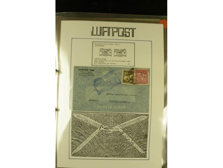 1925/1940 (ca.), umfangreiche Sammlung "Flugpostlinen aus Aller Welt" inkl. dt. Katapultpost mit ca. 190 Briefen und Karten, 