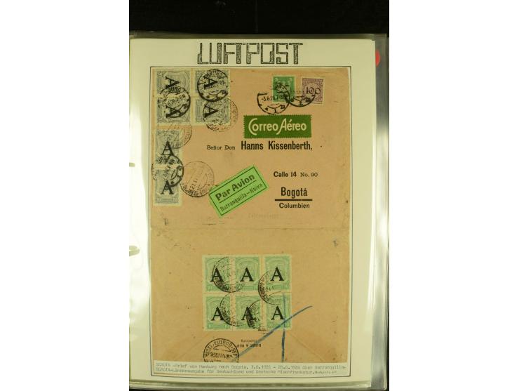 1920/1939, umfangreiche Sammlung mit ca. 170 Briefen und Karten auf selbstgefertigten Albenblätttern mit Beschriftung, dabei 