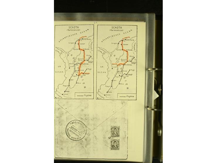 1920/1939, umfangreiche Sammlung mit ca. 170 Briefen und Karten auf selbstgefertigten Albenblätttern mit Beschriftung, dabei 