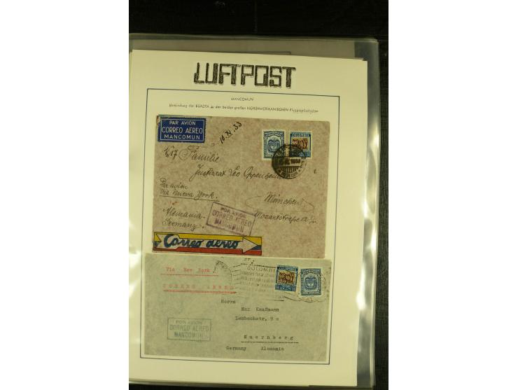 1920/1939, umfangreiche Sammlung mit ca. 170 Briefen und Karten auf selbstgefertigten Albenblätttern mit Beschriftung, dabei 