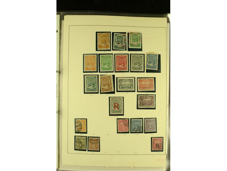 1920/1923, umfangreiche, meist ungebrauchte und gestempelte Sammlung mit u.a. Mi.-Nr. 27 gestempelt (oben mit kleinem Einriss
