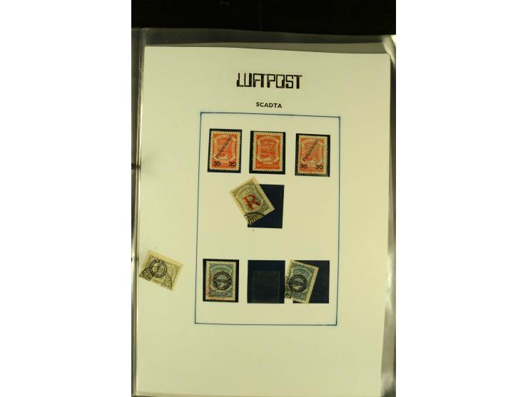 1920/1923, umfangreiche, meist ungebrauchte und gestempelte Sammlung mit u.a. Mi.-Nr. 27 gestempelt (oben mit kleinem Einriss
