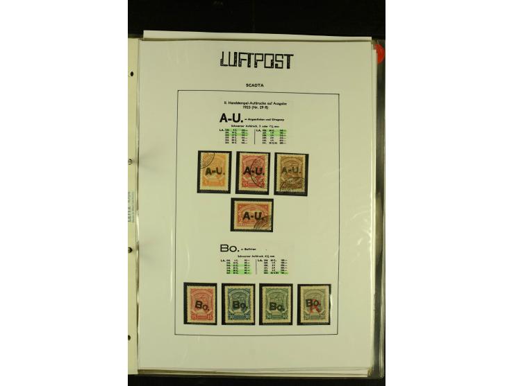 1920/1923, umfangreiche, meist ungebrauchte und gestempelte Sammlung mit u.a. Mi.-Nr. 27 gestempelt (oben mit kleinem Einriss