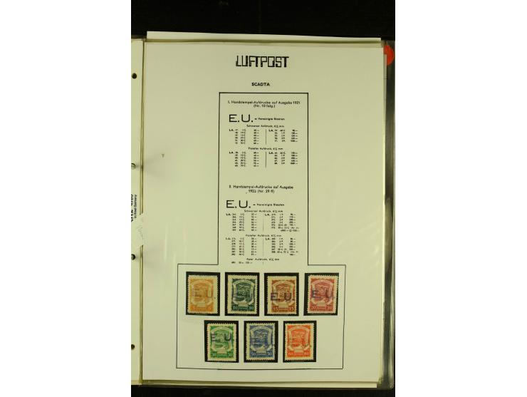 1920/1923, umfangreiche, meist ungebrauchte und gestempelte Sammlung mit u.a. Mi.-Nr. 27 gestempelt (oben mit kleinem Einriss