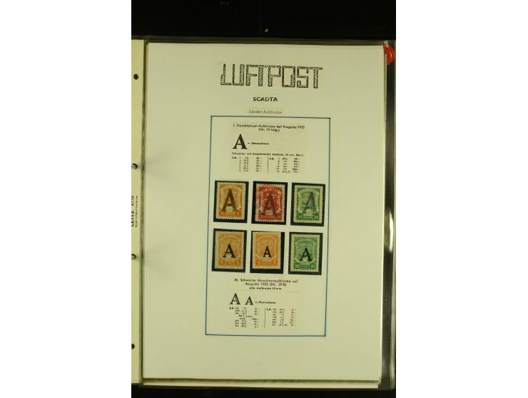 1920/1923, umfangreiche, meist ungebrauchte und gestempelte Sammlung mit u.a. Mi.-Nr. 27 gestempelt (oben mit kleinem Einriss