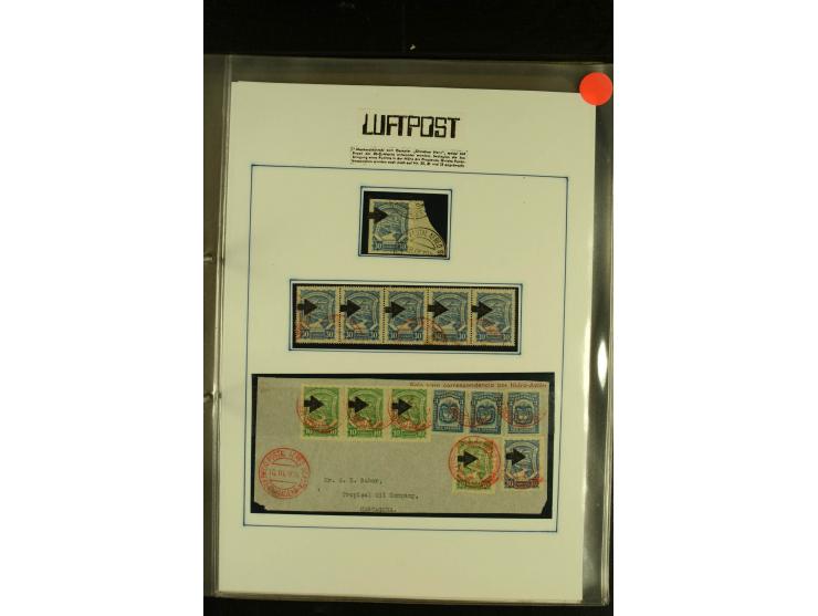 1920/1923, umfangreiche, meist ungebrauchte und gestempelte Sammlung mit u.a. Mi.-Nr. 27 gestempelt (oben mit kleinem Einriss