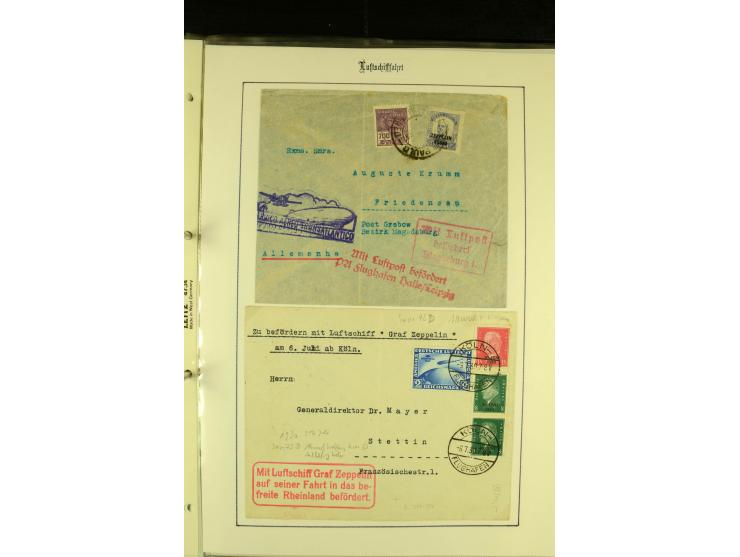 1912/1939, Sammlung mit ca. 60 Briefen und Karten inkl. Rhein-Main mit einigen besseren Frankaturen, interessanten Fahrten un