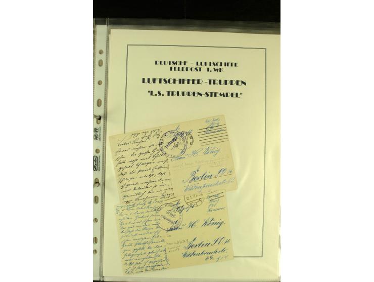 1915/1917, interessante Sammlung "Luftschiffer-Trupps" mit ca. 45 Briefen und Karten mit diversen Briefstempeln und Absenderv