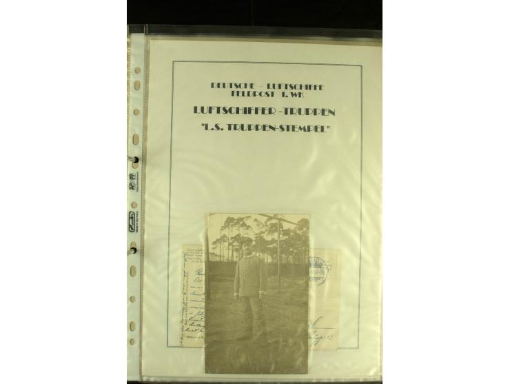 1915/1917, interessante Sammlung "Luftschiffer-Trupps" mit ca. 45 Briefen und Karten mit diversen Briefstempeln und Absenderv