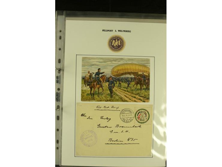 1915/1917, interessante Sammlung "Luftschiffer-Trupps" mit ca. 45 Briefen und Karten mit diversen Briefstempeln und Absenderv