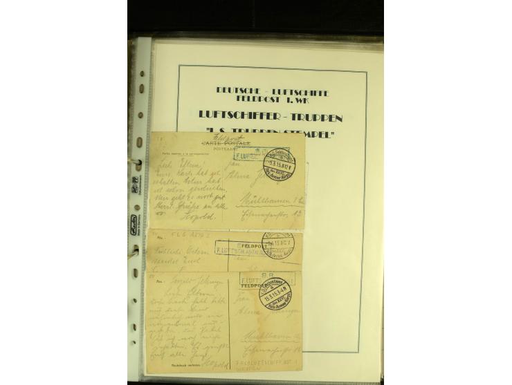 1915/1917, interessante Sammlung "Luftschiffer-Trupps" mit ca. 45 Briefen und Karten mit diversen Briefstempeln und Absenderv