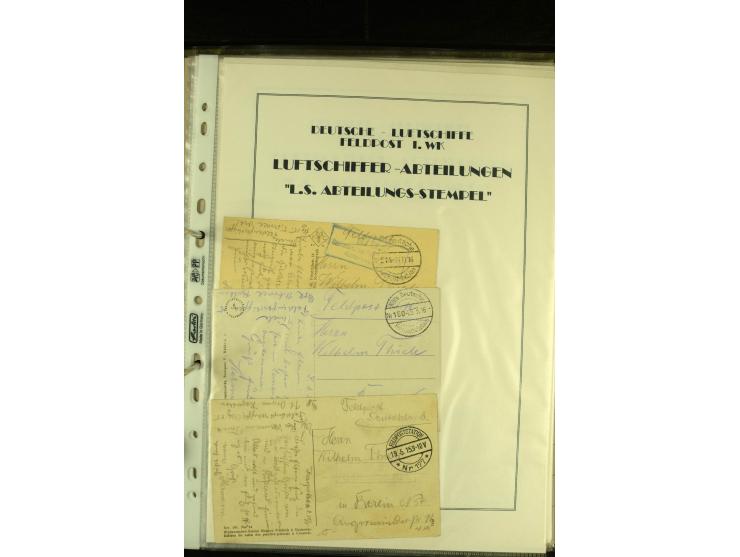 1915/1917, interessante Sammlung "Luftschiffer-Trupps" mit ca. 45 Briefen und Karten mit diversen Briefstempeln und Absenderv