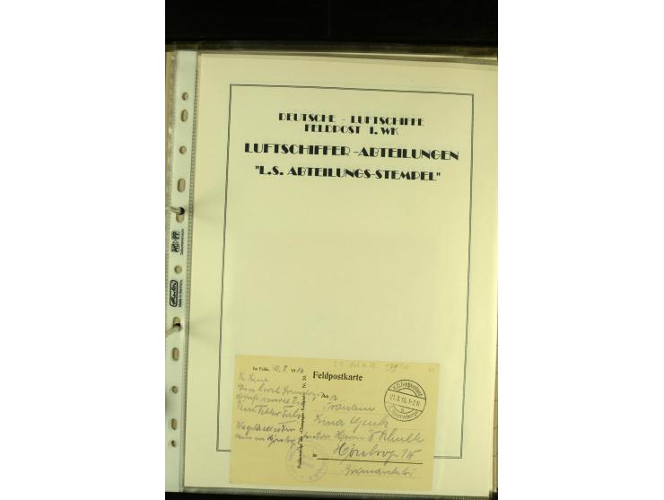 1915/1917, interessante Sammlung "Luftschiffer-Trupps" mit ca. 45 Briefen und Karten mit diversen Briefstempeln und Absenderv