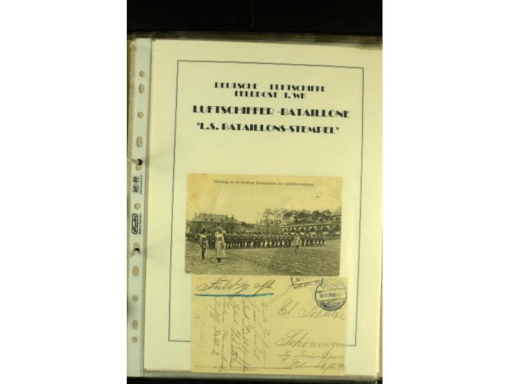 1915/1917, interessante Sammlung "Luftschiffer-Trupps" mit ca. 45 Briefen und Karten mit diversen Briefstempeln und Absenderv