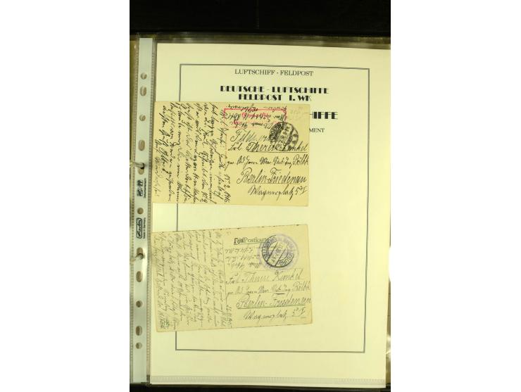 1915/1917, interessante Sammlung "Luftschiffer-Trupps" mit ca. 45 Briefen und Karten mit diversen Briefstempeln und Absenderv