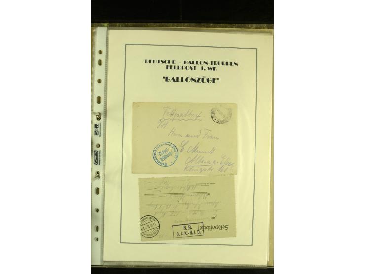 1915/1917, interessante Sammlung "Luftschiffer-Trupps" mit ca. 45 Briefen und Karten mit diversen Briefstempeln und Absenderv