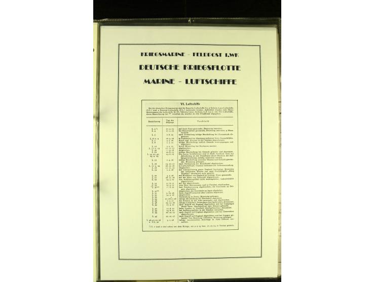 1915/1917, kleine Sammlung "Luftschiff-Feldpost" mit einigen Ansichtskarten diverser Luftschiffe, 3 Feldpostkarten mit Komman