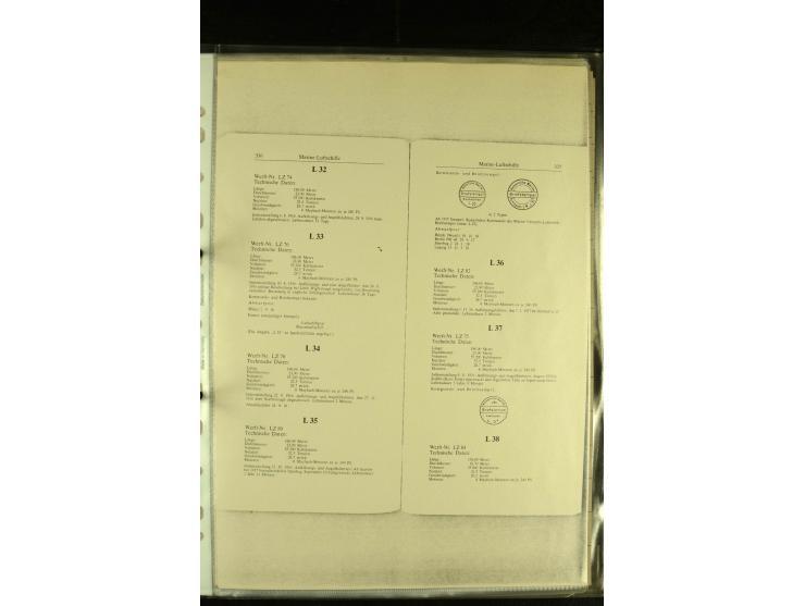 1915/1917, kleine Sammlung "Luftschiff-Feldpost" mit einigen Ansichtskarten diverser Luftschiffe, 3 Feldpostkarten mit Komman