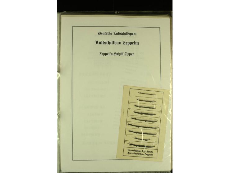 1915/1917, kleine Sammlung "Luftschiff-Feldpost" mit einigen Ansichtskarten diverser Luftschiffe, 3 Feldpostkarten mit Komman