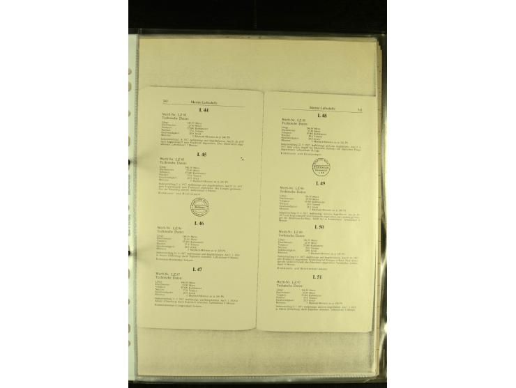 1915/1917, kleine Sammlung "Luftschiff-Feldpost" mit einigen Ansichtskarten diverser Luftschiffe, 3 Feldpostkarten mit Komman