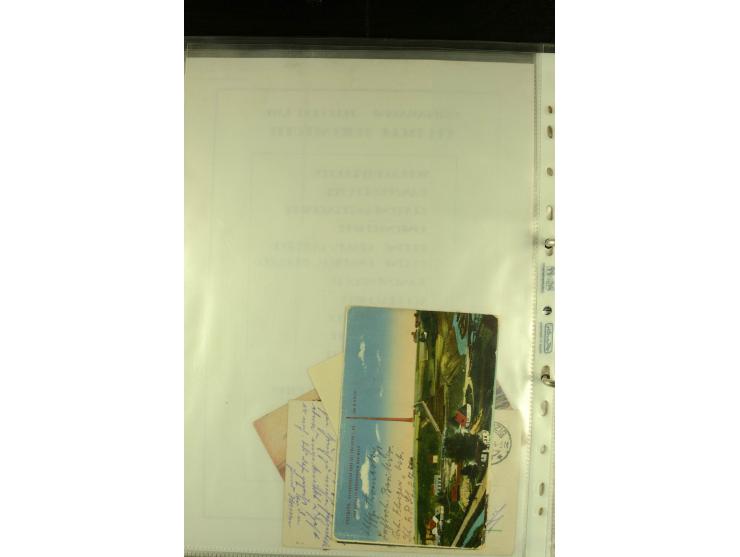 1915/1917, kleine Sammlung "Luftschiff-Feldpost" mit einigen Ansichtskarten diverser Luftschiffe, 3 Feldpostkarten mit Komman