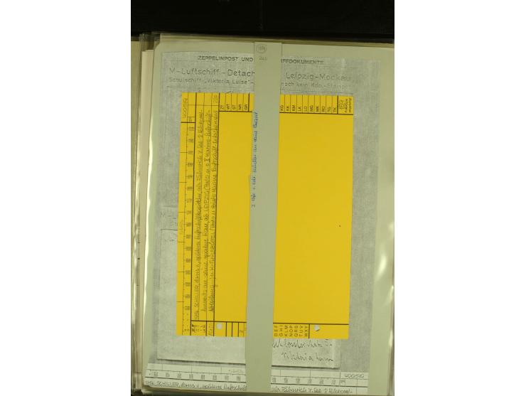 1915/1917, kleine Sammlung "Luftschiff-Feldpost" mit einigen Ansichtskarten diverser Luftschiffe, 3 Feldpostkarten mit Komman