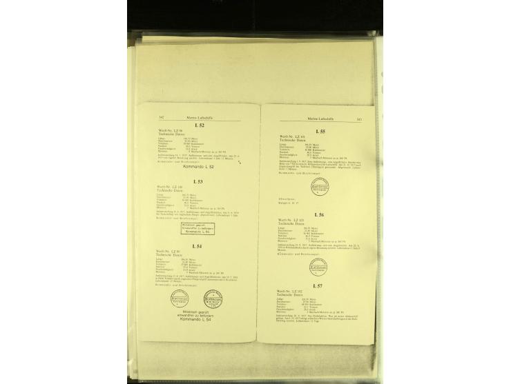 1915/1917, kleine Sammlung "Luftschiff-Feldpost" mit einigen Ansichtskarten diverser Luftschiffe, 3 Feldpostkarten mit Komman