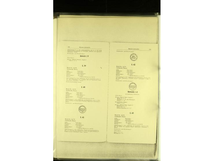 1915/1917, kleine Sammlung "Luftschiff-Feldpost" mit einigen Ansichtskarten diverser Luftschiffe, 3 Feldpostkarten mit Komman