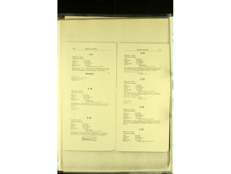 1915/1917, kleine Sammlung "Luftschiff-Feldpost" mit einigen Ansichtskarten diverser Luftschiffe, 3 Feldpostkarten mit Komman