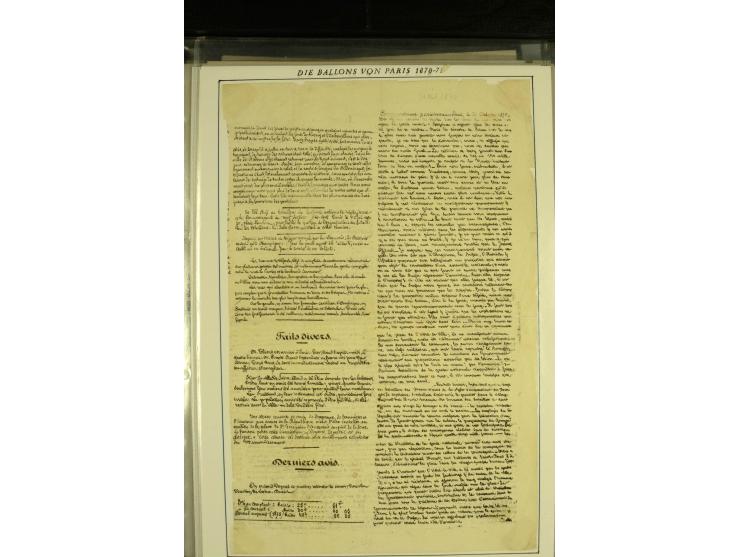 1870/1937, kleine Sammlung mit u.a. 2 Ballon Monte-Faltbriefen, Beute-Brief mit hds. Vermerk "Ballon Monte" als Feldpostbrief