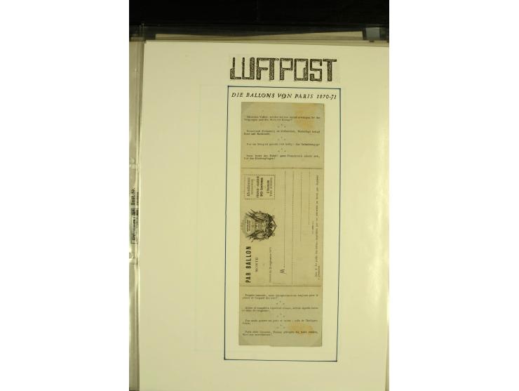 1870/1937, kleine Sammlung mit u.a. 2 Ballon Monte-Faltbriefen, Beute-Brief mit hds. Vermerk "Ballon Monte" als Feldpostbrief